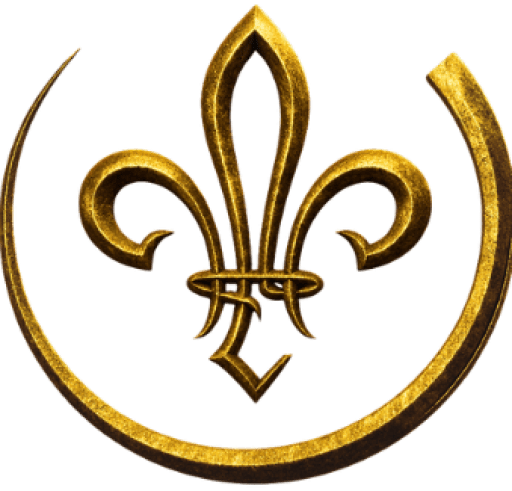 Logo L’Esprit Français représentant une fleur de lys dorée stylisée