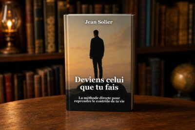 Livre Deviens celui que tu fais de Jean Solier sur une table en bois, lumière chaude